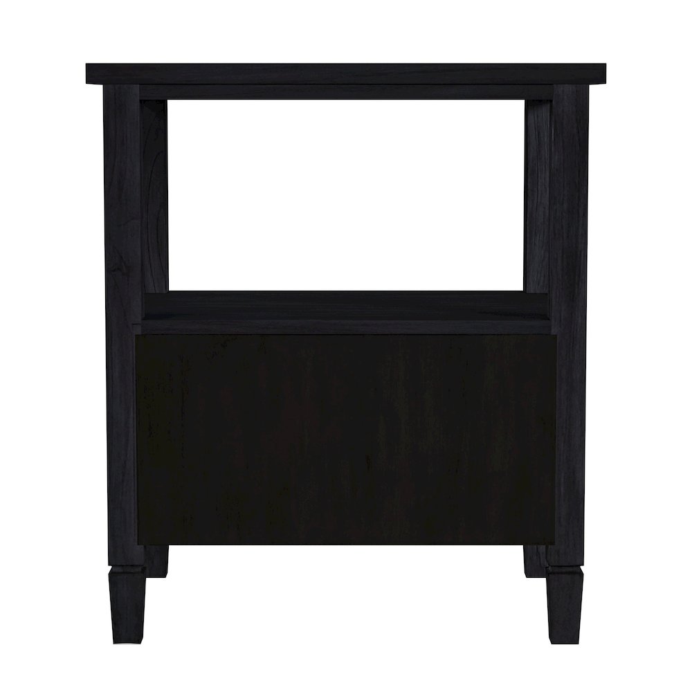 Flagstaff 1-Drawer Cane Nightstand, Black