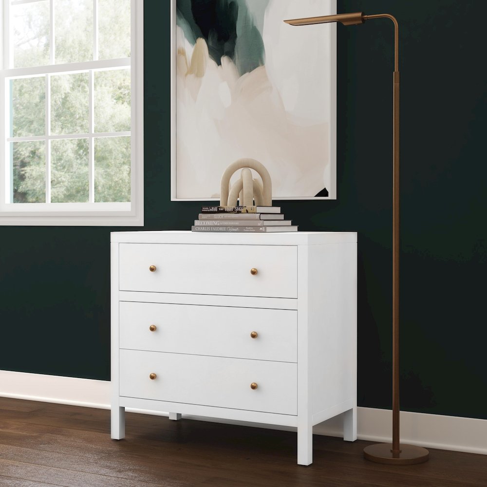 Nora 3-Drawer Chest, White
