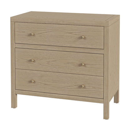 Nora 34 in. W Wood 3 Drawer Chest, Light Brown