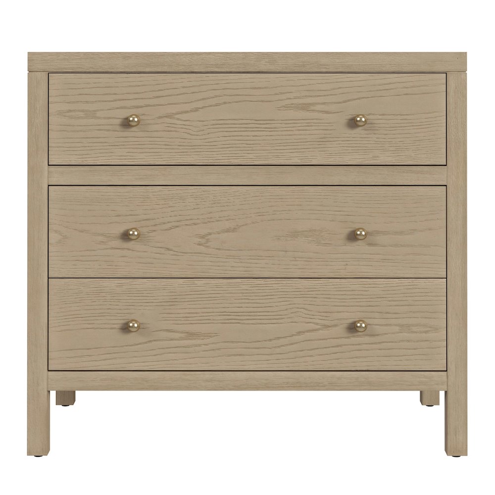 Nora 34 in. W Wood 3 Drawer Chest, Light Brown