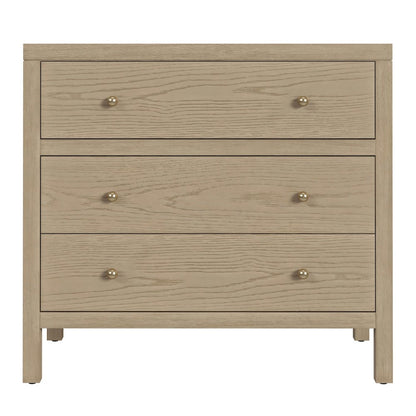 Nora 34 in. W Wood 3 Drawer Chest, Light Brown