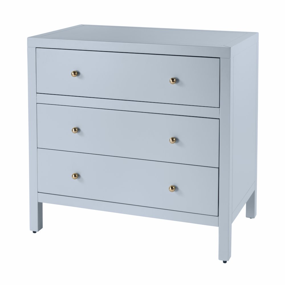 Nora 34 in. W Wood 3 Drawer Chest, Light Blue