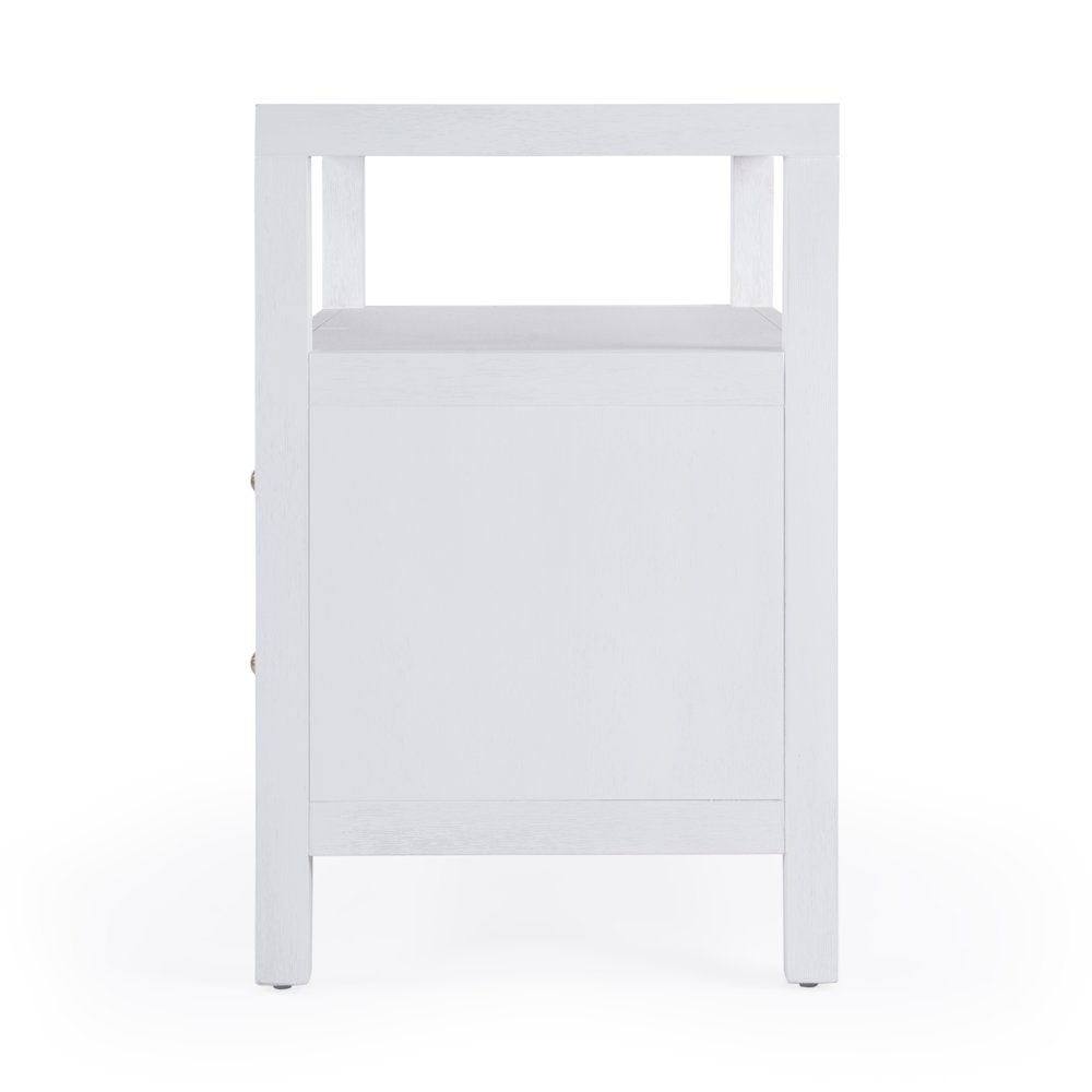 Nora 2-Drawer Wide Nightstand, White