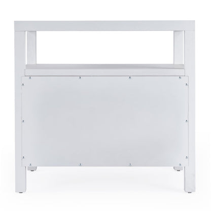 Nora 2-Drawer Wide Nightstand, White