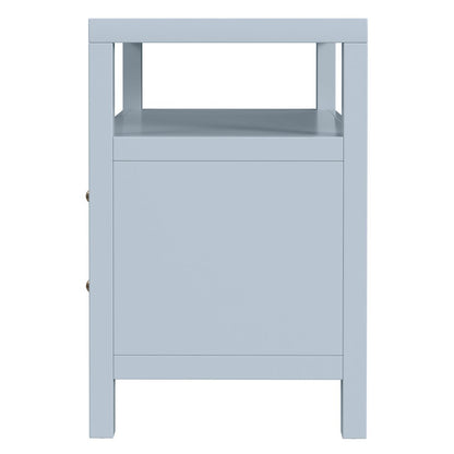 Nora 28 in. W 2 Drawer Wide Nightstand with Open Shelf, Light Blue