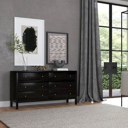Nora 6-Drawer Dresser, Coffee