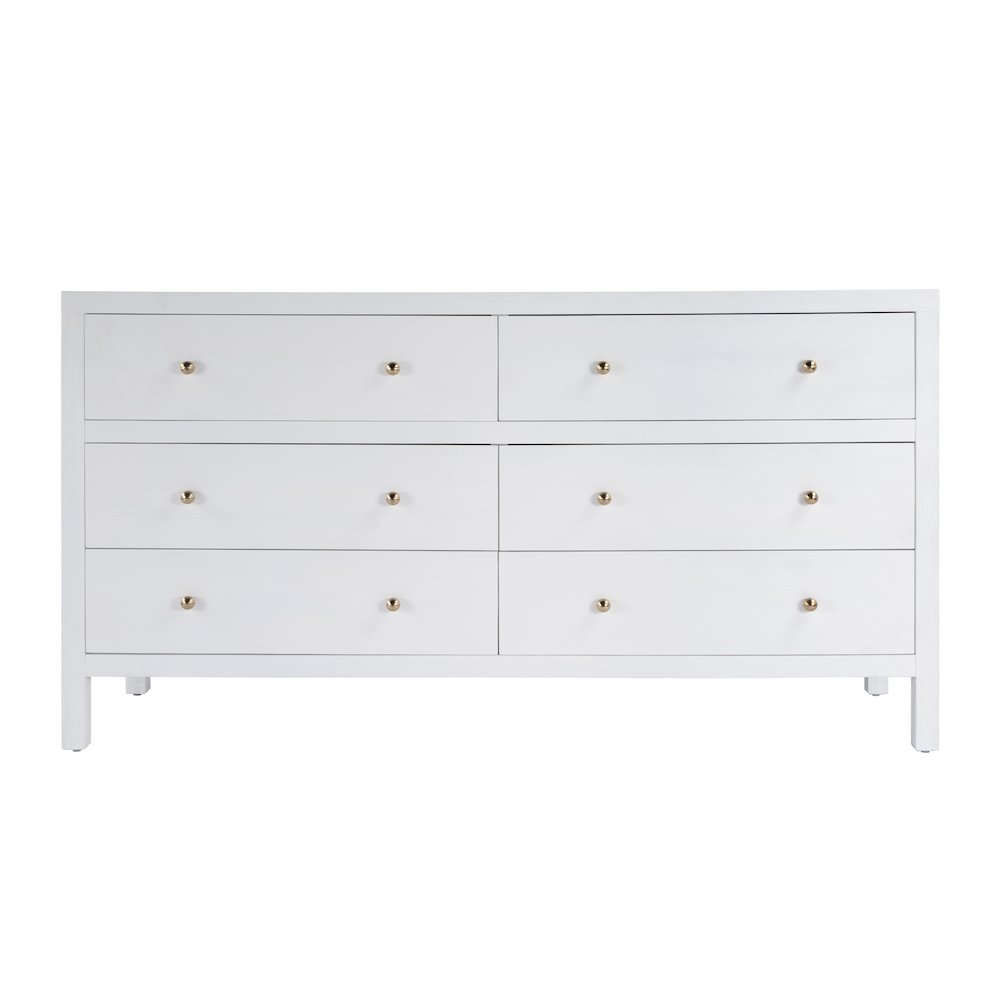 Nora 6-Drawer Dresser, White