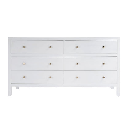 Nora 6-Drawer Dresser, White
