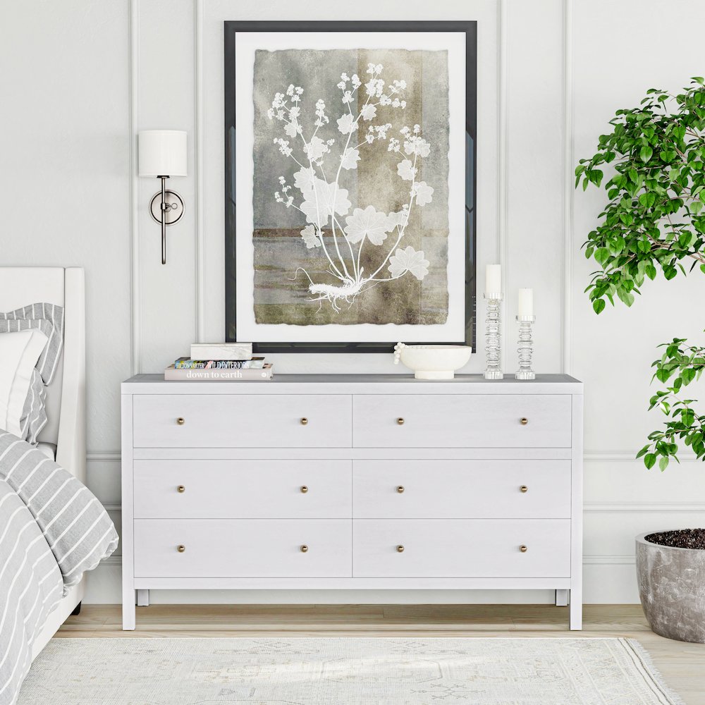 Nora 6-Drawer Dresser, White