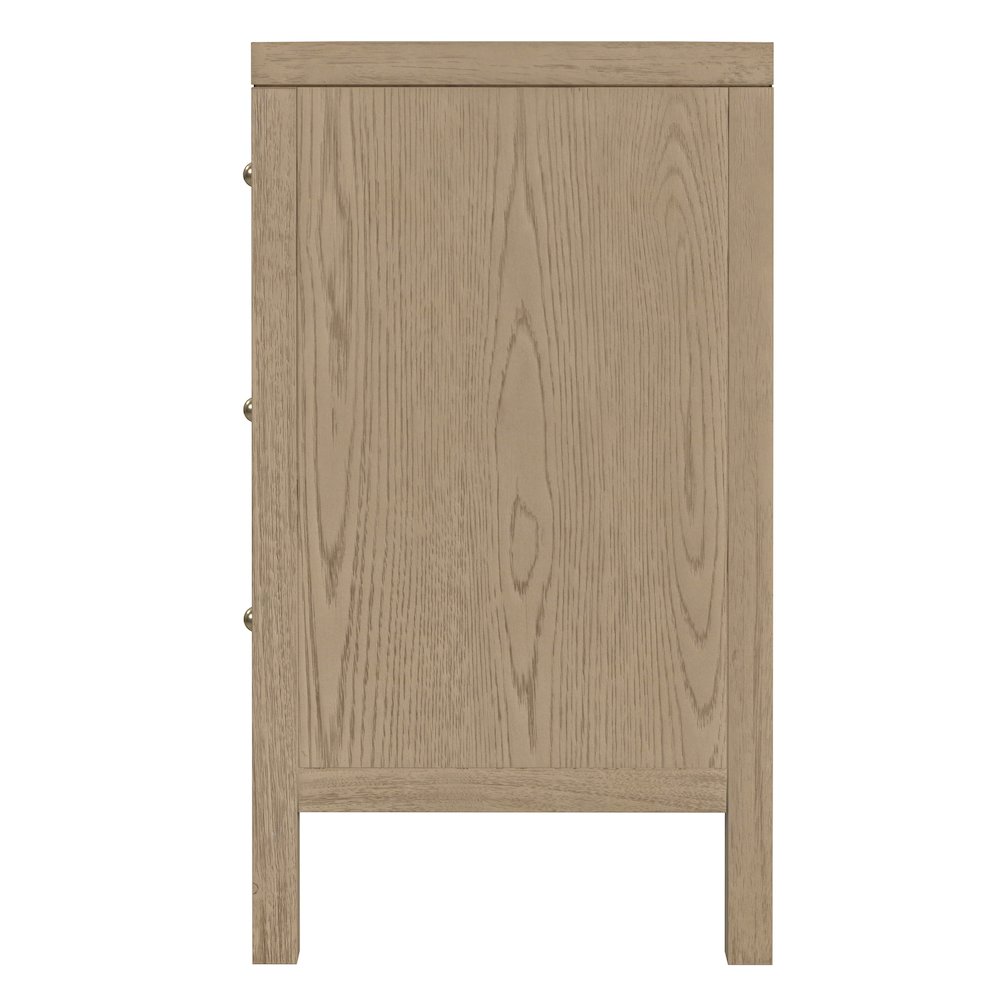 Nora 60 in W. Rectangular Wood 6 Drawer Dresser, Light Brown