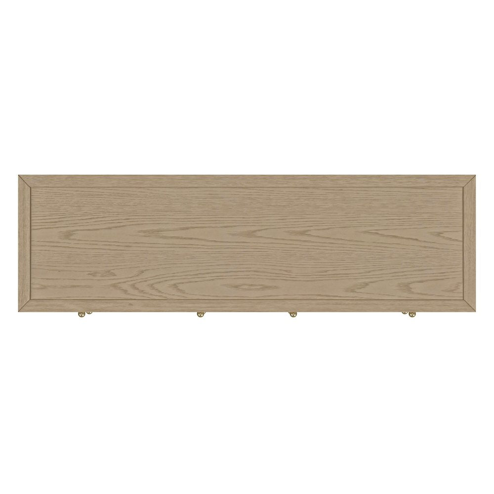 Nora 60 in W. Rectangular Wood 6 Drawer Dresser, Light Brown