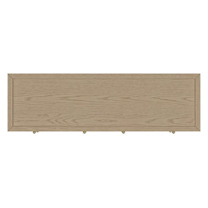 Nora 60 in W. Rectangular Wood 6 Drawer Dresser, Light Brown