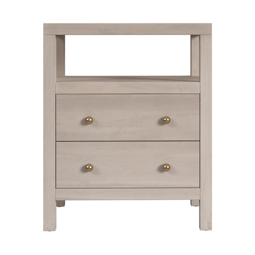 Nora 2-Drawer Nightstand, Taupe