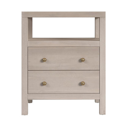 Nora 2-Drawer Nightstand, Taupe