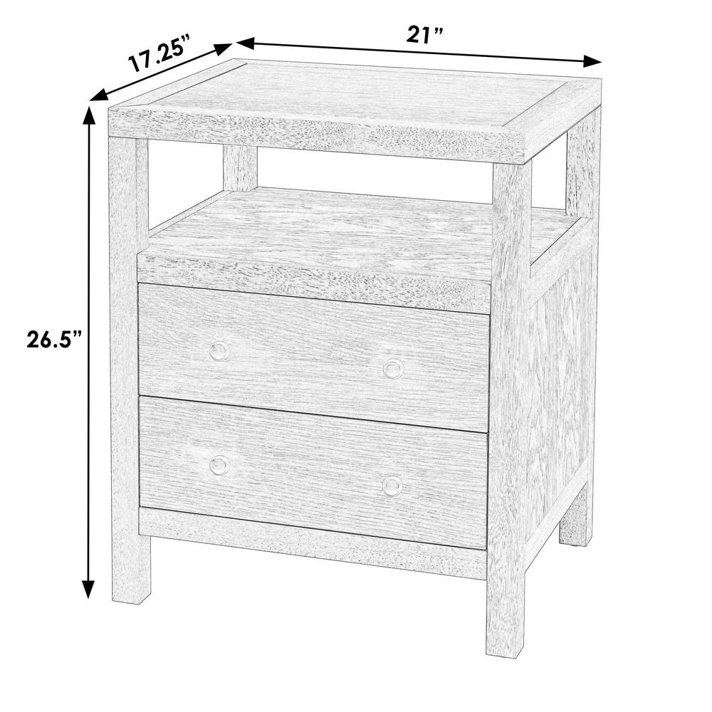 Nora 2-Drawer Nightstand, Taupe