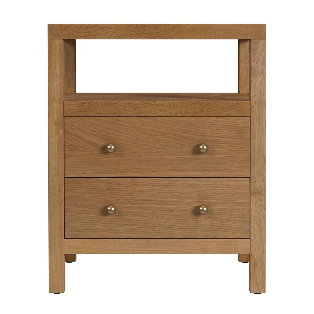 Nora 2-Drawer Nightstand, Brown