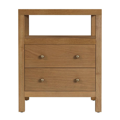 Nora 2-Drawer Nightstand, Brown