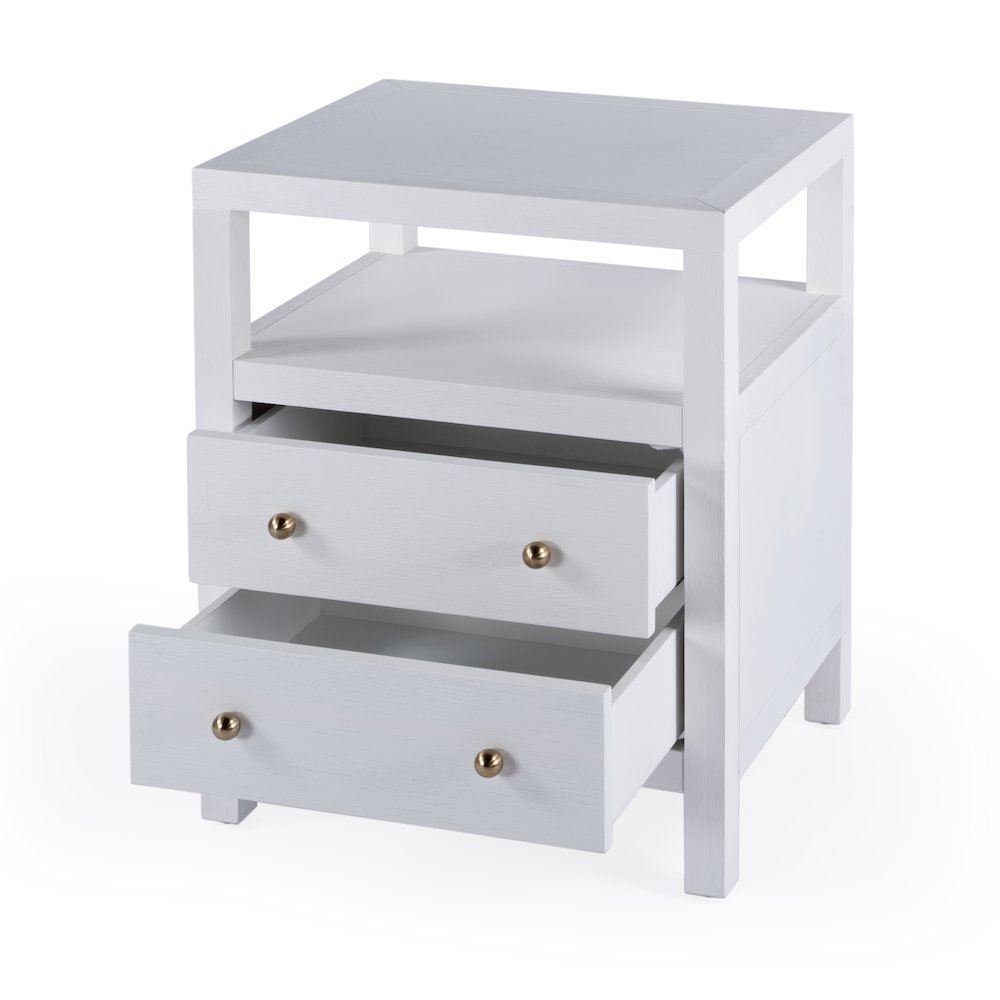 Nora 2-Drawer Nightstand, White