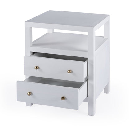 Nora 2-Drawer Nightstand, White