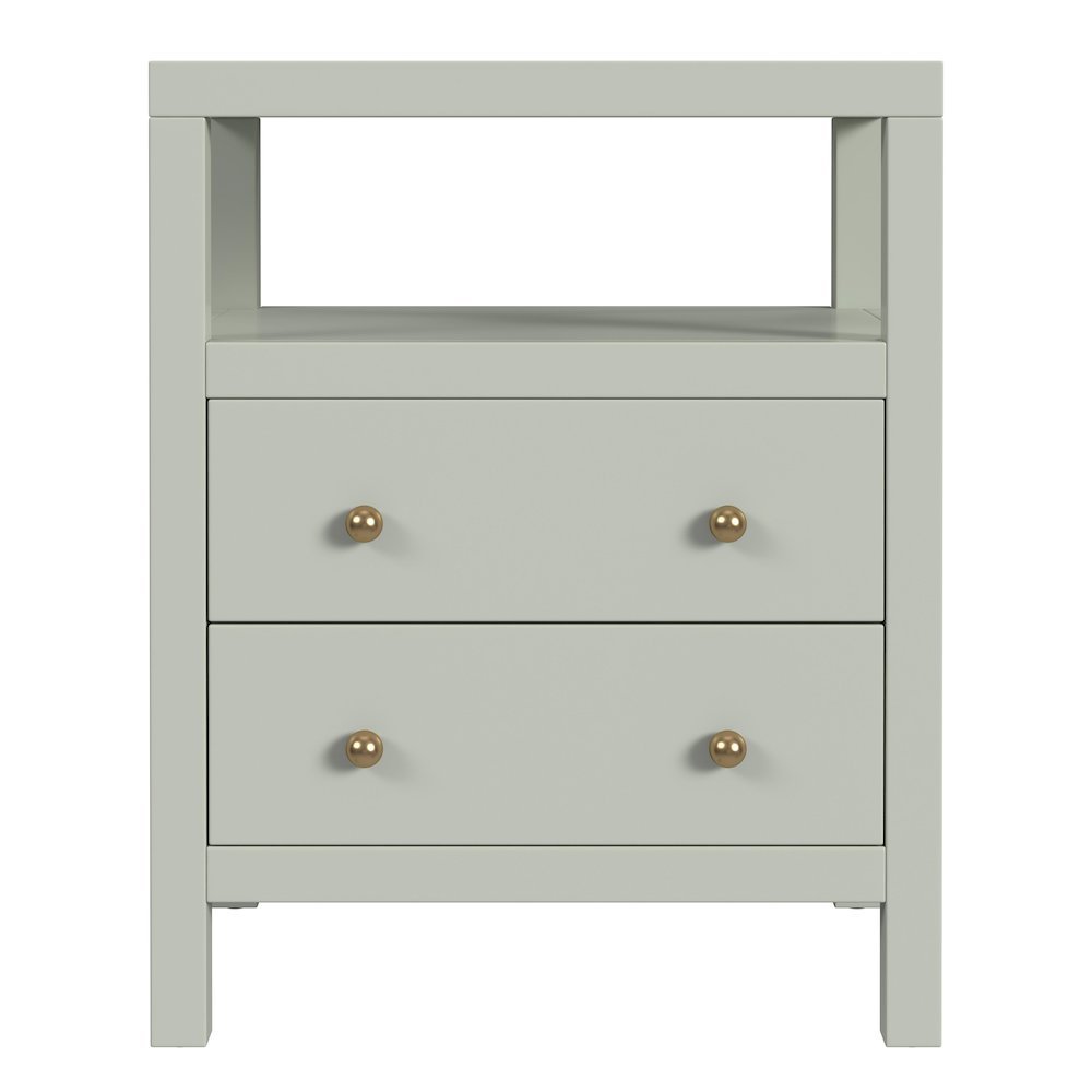 Nora 2-Drawer Nightstand, Green