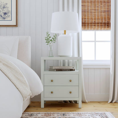 Nora 2-Drawer Nightstand, Green