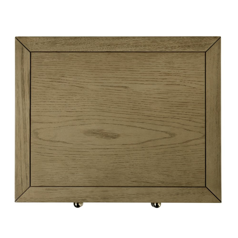 Nora 21 in. W Rectangular Wood 2 Drawer Nightstand with Open Shelf, Light Brown
