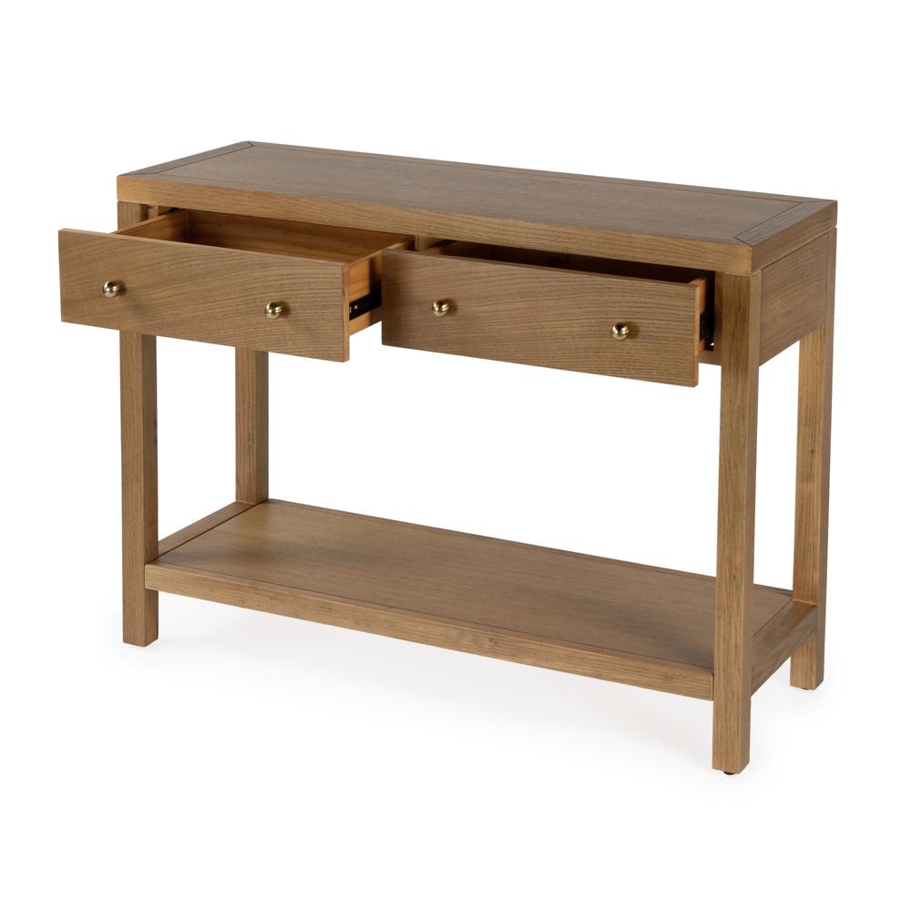Nora 2 Drawer Console Table, Brown
