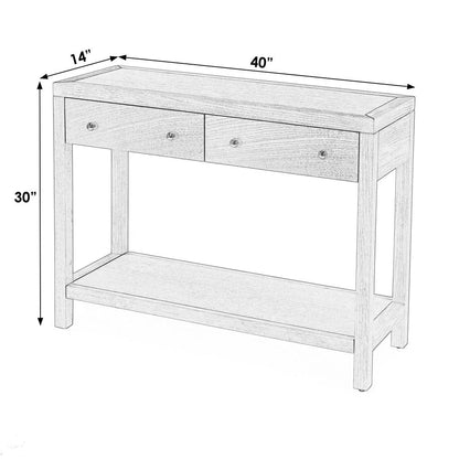 Nora 2 Drawer Console Table, Brown