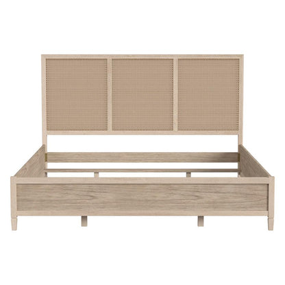 Flagstaff King Size Cane Panel Bed, Natural