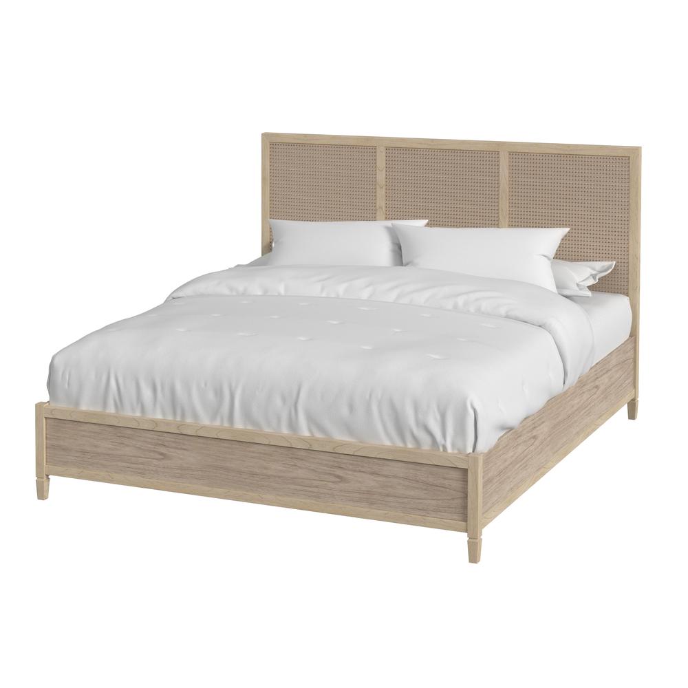 Flagstaff King Size Cane Panel Bed, Natural