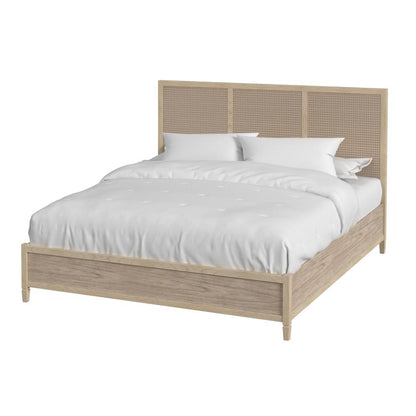 Flagstaff King Size Cane Panel Bed, Natural