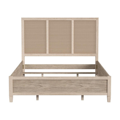 Flagstaff Queen Size Cane Panel Bed, Natural