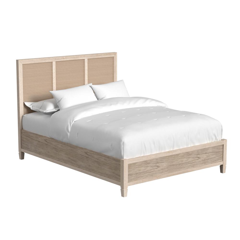 Flagstaff Queen Size Cane Panel Bed, Natural