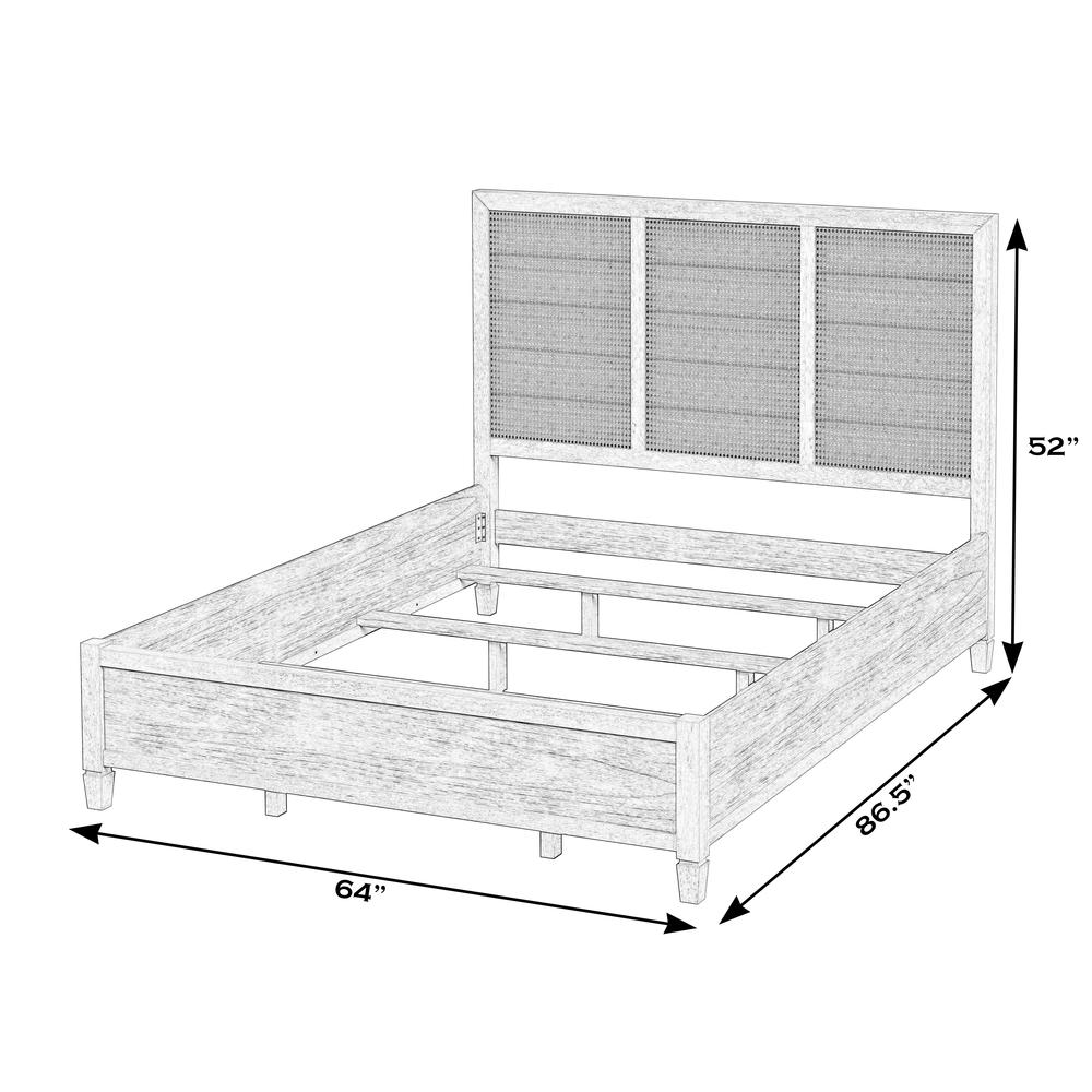 Flagstaff Queen Size Cane Panel Bed, Natural