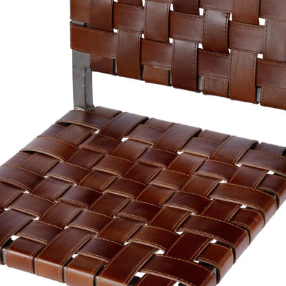 Bromley Iron and Leather 24.5" Counter Stool, Brown