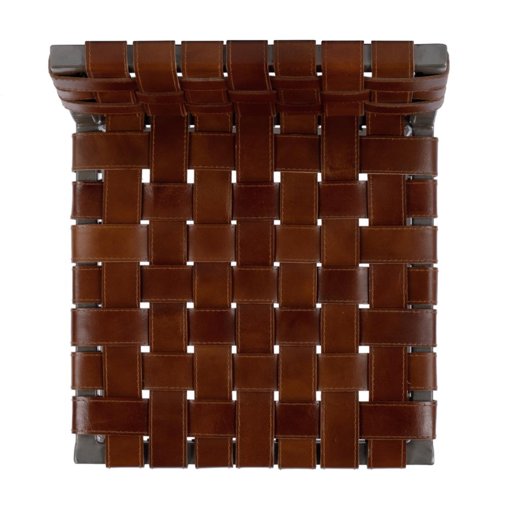 Bromley Iron and Leather 24.5" Counter Stool, Brown