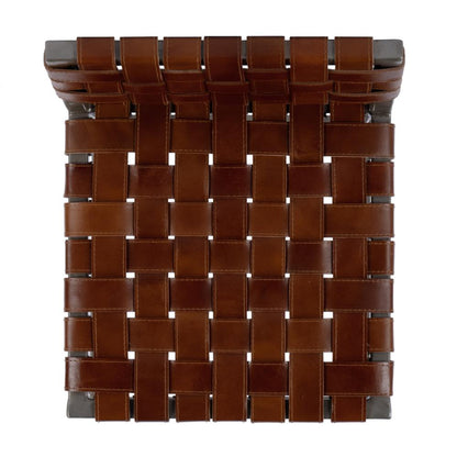 Bromley Iron and Leather 24.5" Counter Stool, Brown