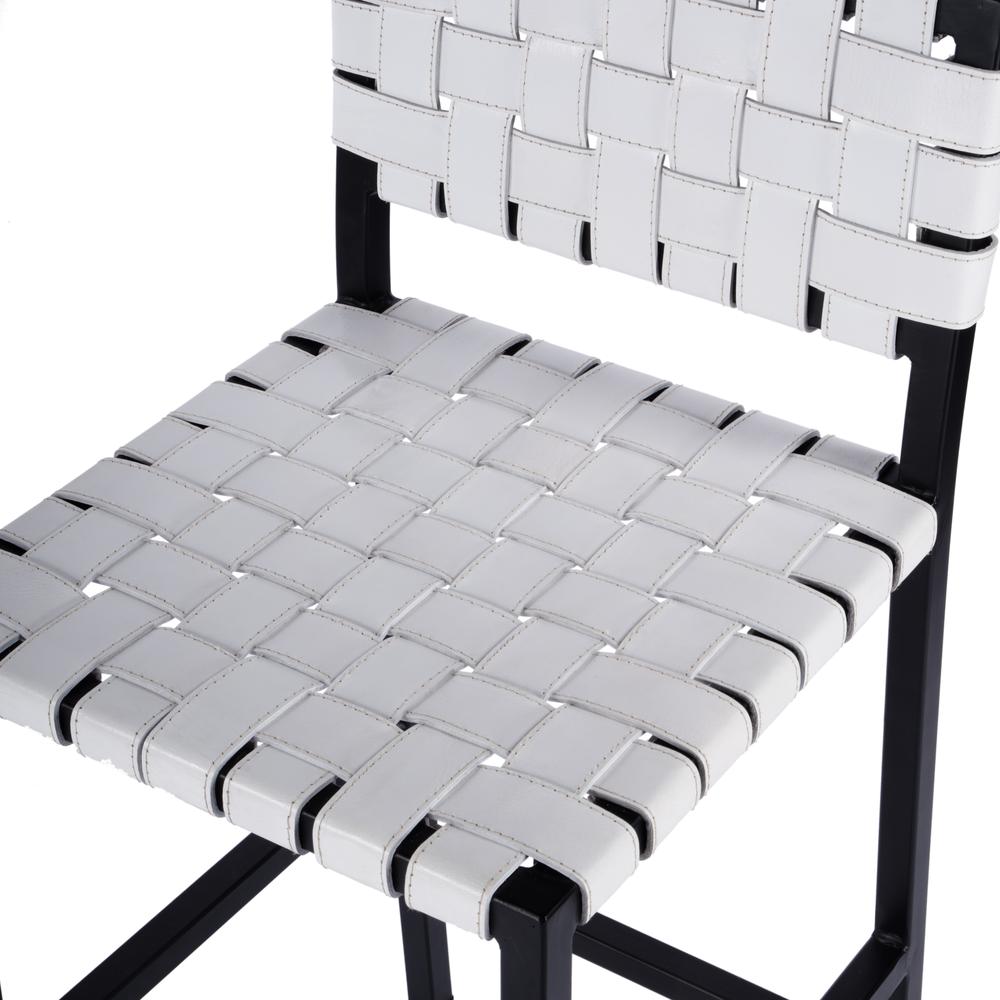 Bromley Iron and Leather 24.5" Counter Stool, White