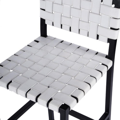 Bromley Iron and Leather 24.5" Counter Stool, White