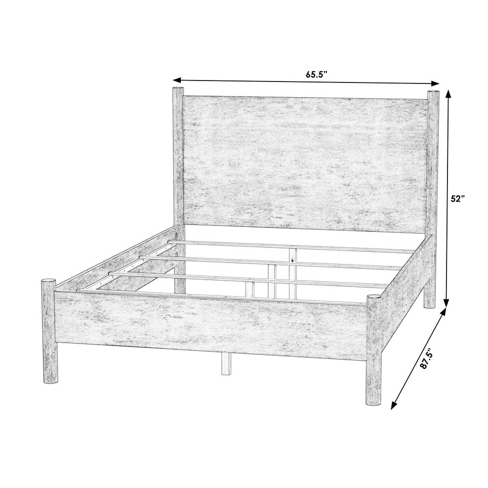 Lennon Rounded Leg  Platform Queen Bed, Light Brown