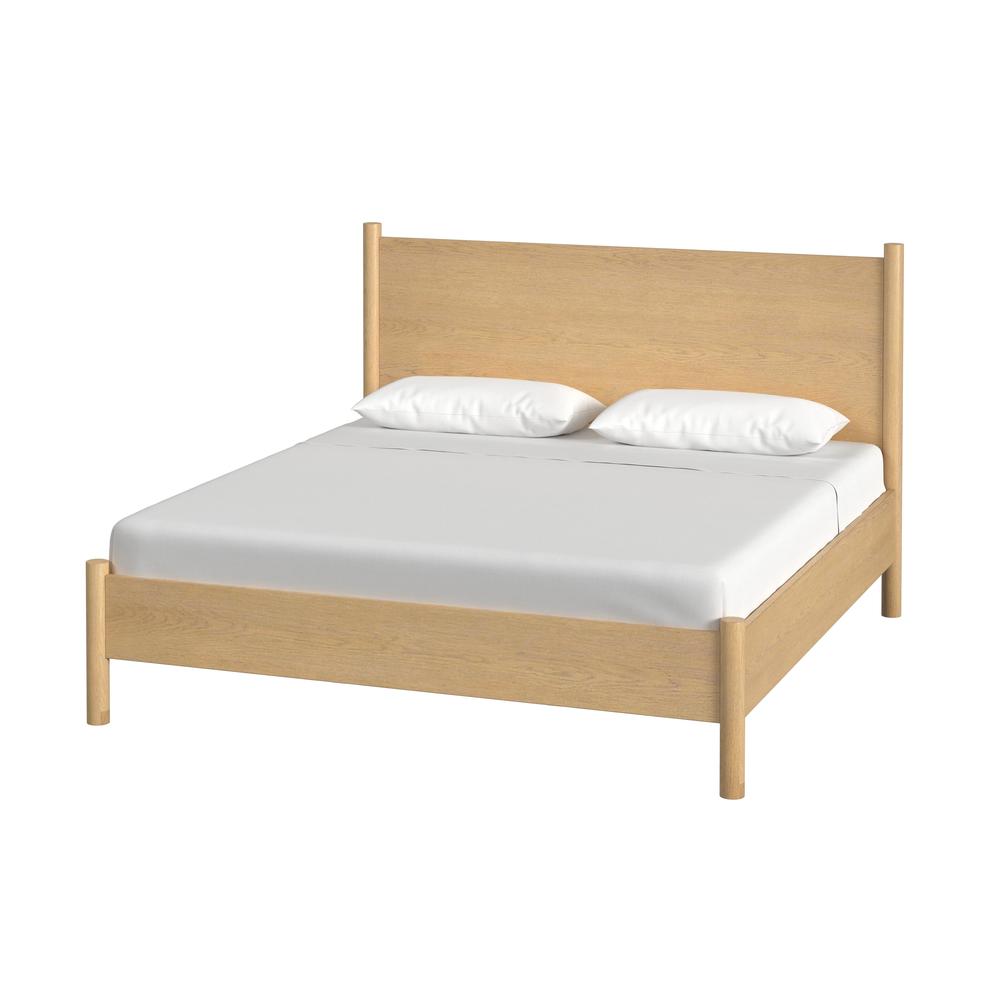 Lennon Rounded Leg  Platform King Bed, Light Brown