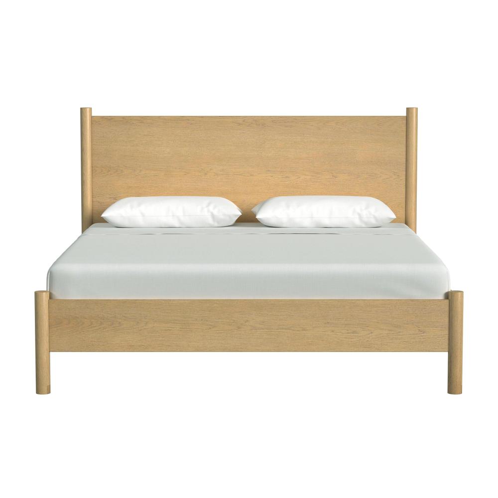Lennon Rounded Leg  Platform King Bed, Light Brown