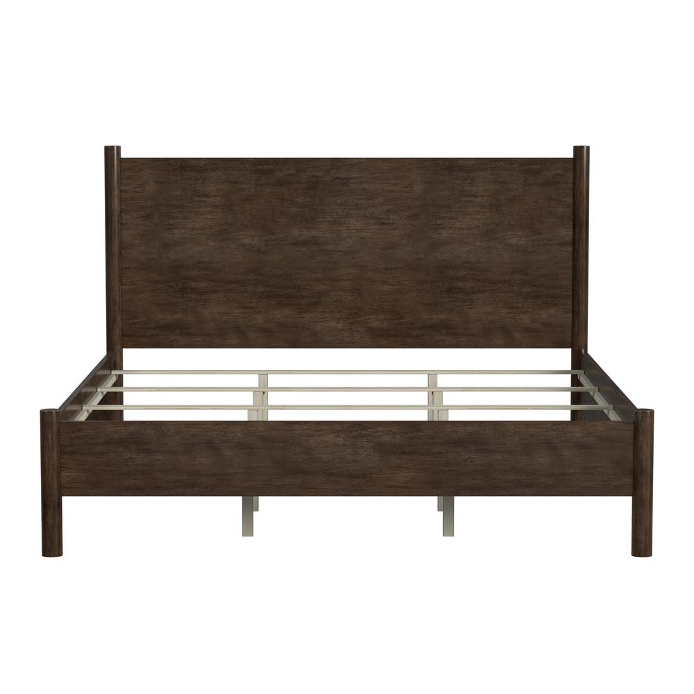 Lennon Rounded Leg  Platform King Bed, Medium Brown