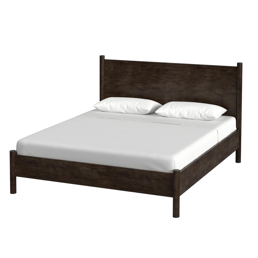 Lennon Rounded Leg  Platform King Bed, Medium Brown