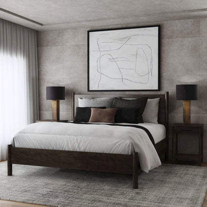 Lennon Rounded Leg  Platform King Bed, Medium Brown