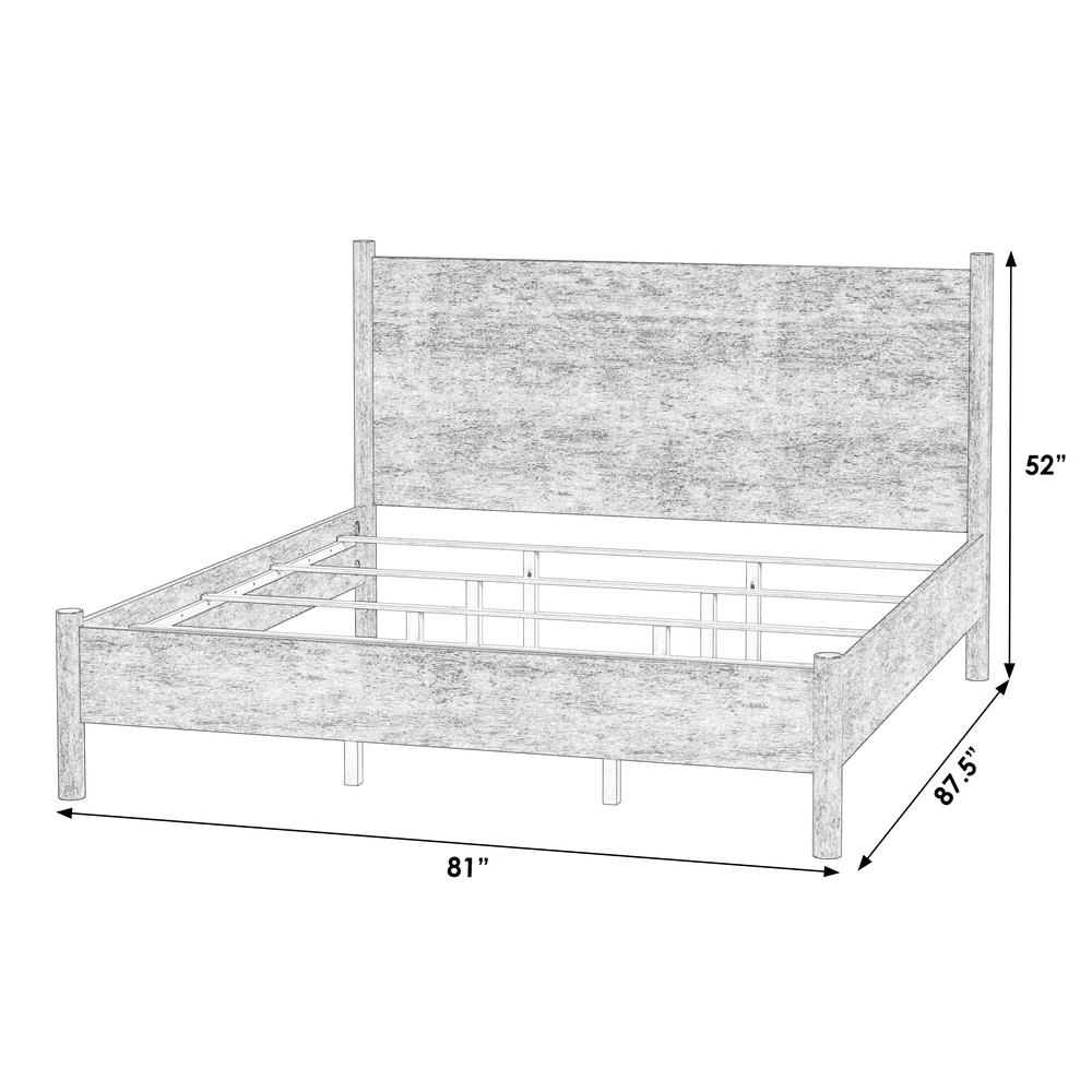 Lennon Rounded Leg  Platform King Bed, Medium Brown