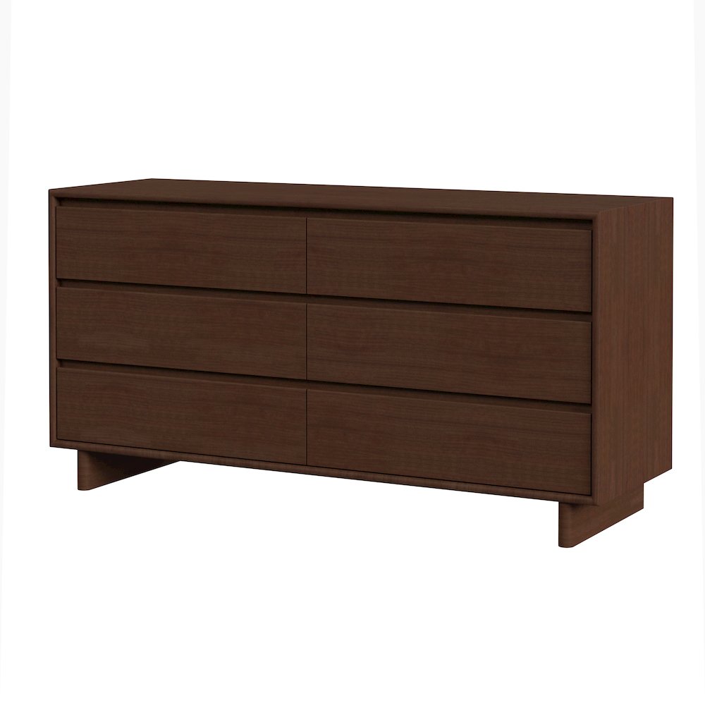 Halmstad 62 in. W Wood Panel 6 Drawer Dresser, Brown