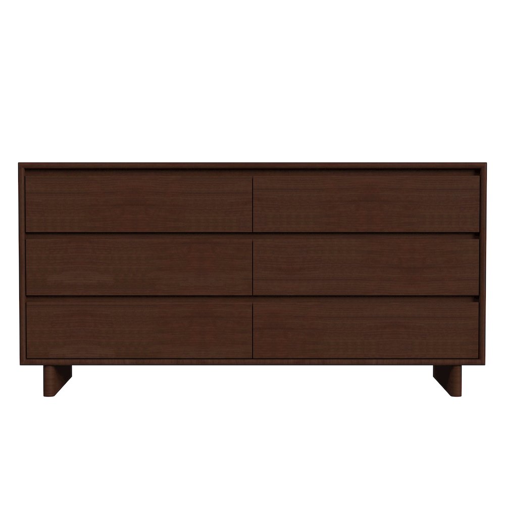 Halmstad 62 in. W Wood Panel 6 Drawer Dresser, Brown