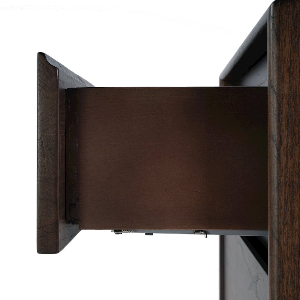 Halmstad 22 in. W Rectangular Wood Panel 3 Drawer Narrow Nightstand, Brown