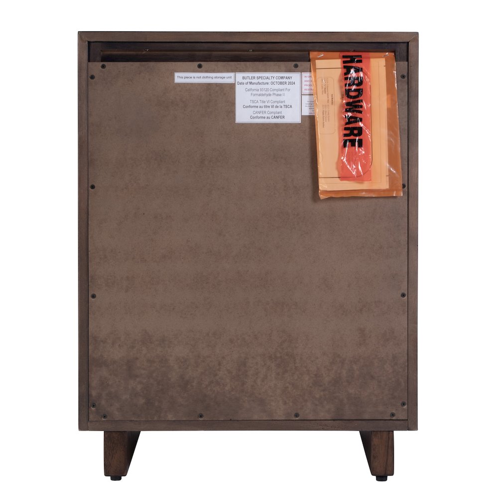 Halmstad 22 in. W Rectangular Wood Panel 3 Drawer Narrow Nightstand, Brown